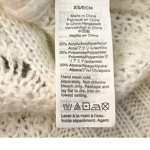 J. Crew Pointelle Cable Knit Sweater XS Cream Mock Neck Preppy Old Money - Picture 7 of 8